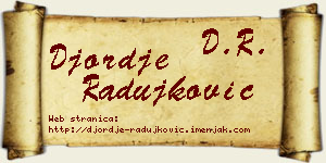 Đorđe Radujković vizit kartica